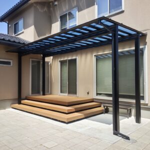 Carport in the garden